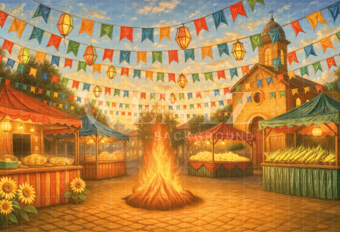 Fundo Fotográfico em Tecido Cenário Festa Junina / Backdrop 6997