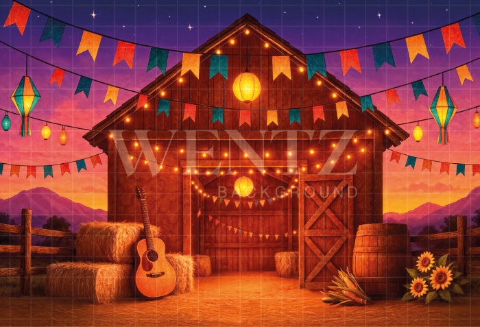 Fundo Fotográfico em Tecido Cenário Festa Junina / Backdrop 6998