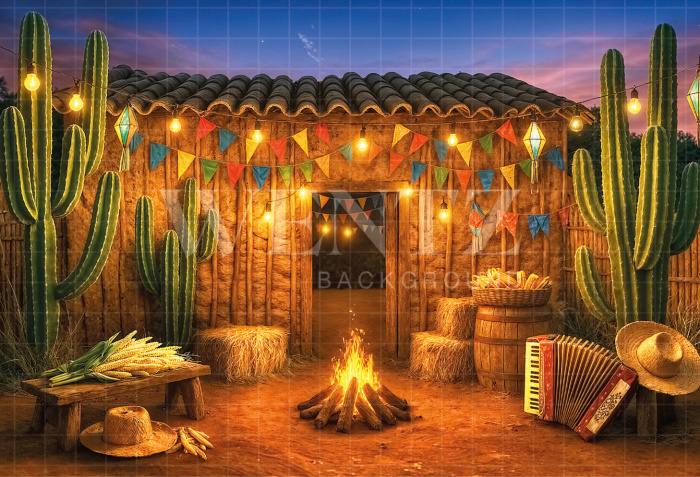 Fundo Fotográfico em Tecido Cenário Festa Junina / Backdrop 7008
