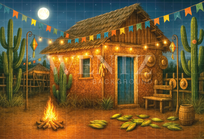 Fundo Fotográfico em Tecido Cenário Festa Junina / Backdrop 7010