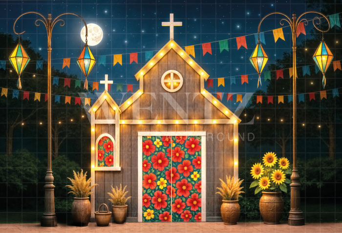 Fundo Fotográfico em Tecido Cenário Festa Junina / Backdrop 7019