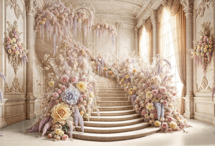 Fundo Fotográfico em Tecido Dia das Mães Escadaria Florida / Backdrop 6858