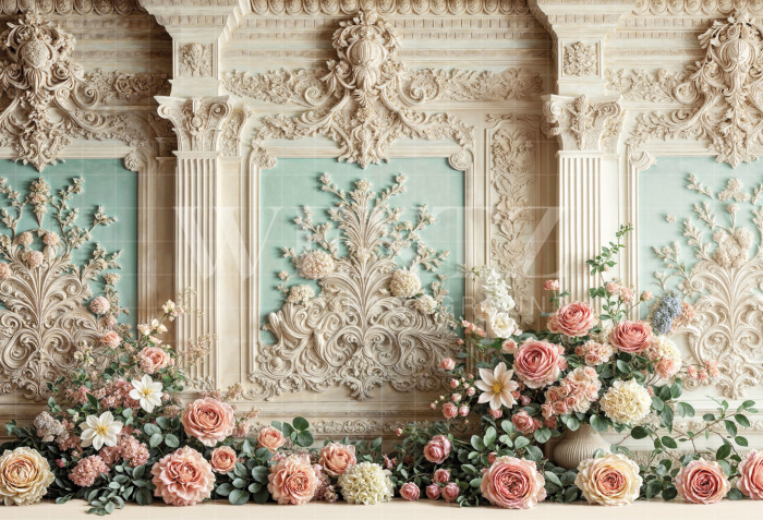 Fundo Fotográfico em Tecido Dia das Mães Floral / Backdrop 6844