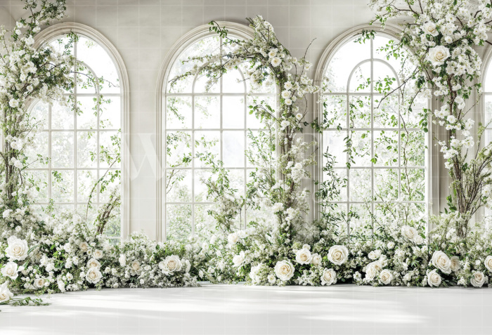 Fundo Fotográfico em Tecido Dia das Mães Janelas Floridas / Backdrop 6873