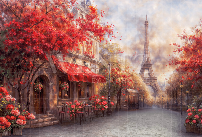 Fundo Fotográfico em Tecido Dia das Mães Primavera em Paris / Backdrop 6887