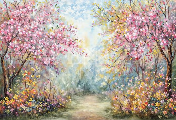 Fundo Fotográfico em Tecido Dia das Mães Jardim / Backdrop 6891