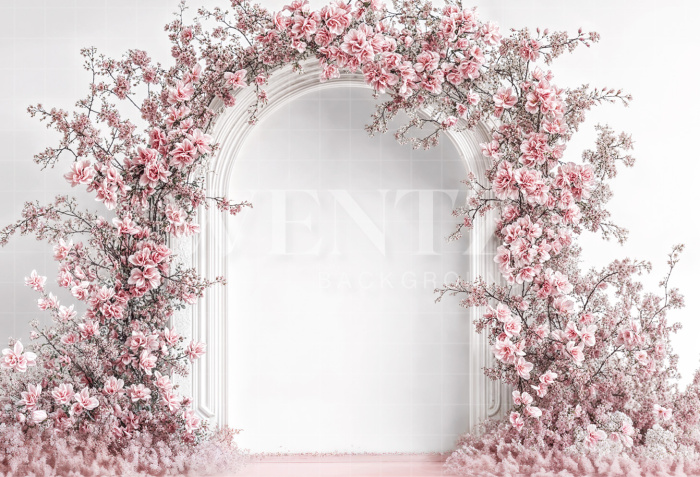 Fundo Fotográfico em Tecido Dia das Mães Arco Floral / Backdrop 6904