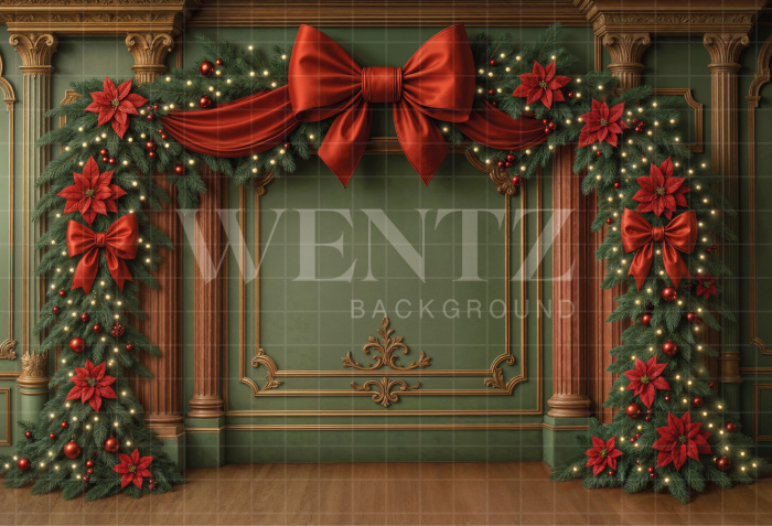 Fundo Fotográfico em Tecido Boiserie de Natal / Backdrop 7080