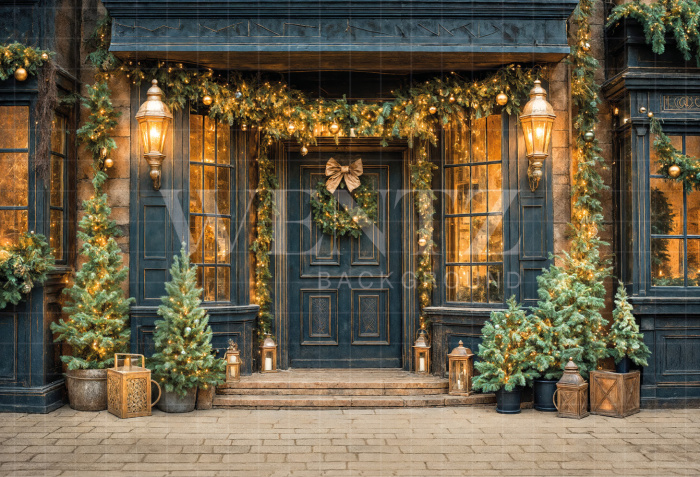 Fundo Fotográfico em Tecido Fachada de Natal / Backdrop 7408