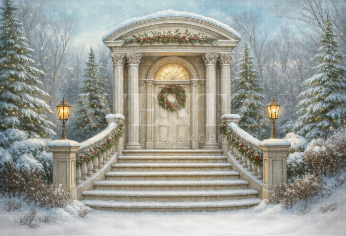 Fundo Fotografico em Tecido Fachada de Natal / Backdrop 7420