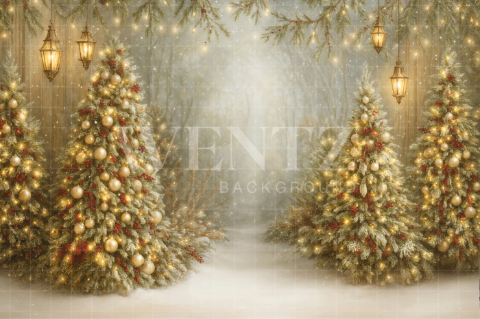 Fundo Fotográfico em Tecido Natal Pinheiros / Backdrop 7416