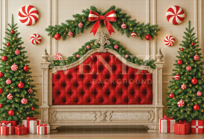 Fundo Fotográfico em Tecido Cabeceira Natal / Backdrop 7489