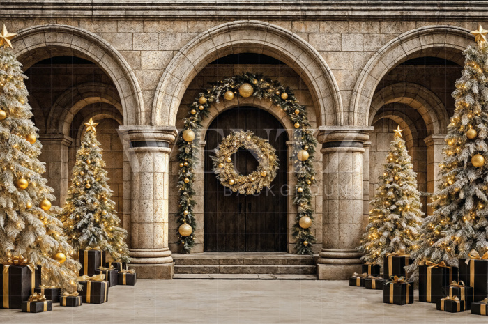 Fundo Fotografico em Tecido Fachada de Natal / Backdrop 7532