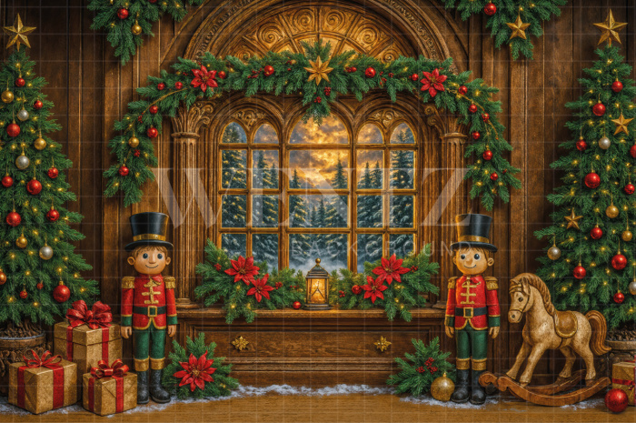 Fundo Fotográfico em Tecido Brinquedos de Natal / Backdrop 7550