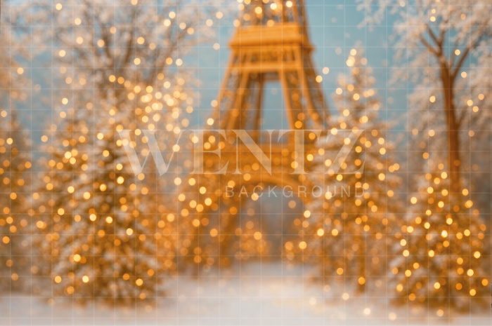 Fundo Fotográfico em Tecido Inverno em Paris / Backdrop 7580