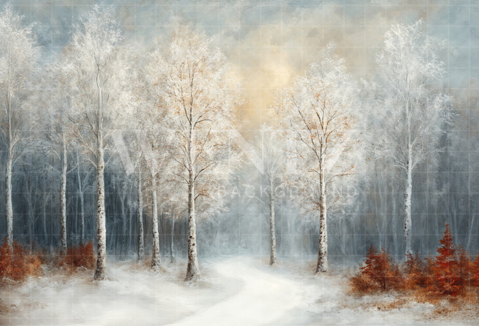 Fundo Fotográfico em Tecido Floresta de Natal / Backdrop 7396