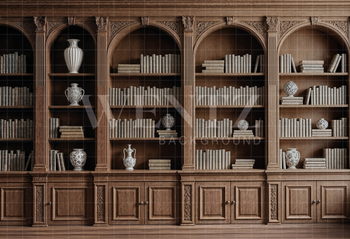 Fundo Fotográfico em Tecido Biblioteca Rústica / Backdrop 7266