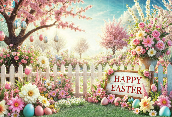 Fundo Fotográfico em Tecido Páscoa / Backdrop 6664