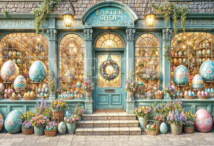 Fundo Fotográfico em Tecido Loja de Páscoa / Backdrop 6665