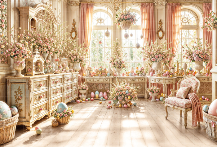 Fundo Fotográfico em Tecido Sala de Páscoa / Backdrop 6668