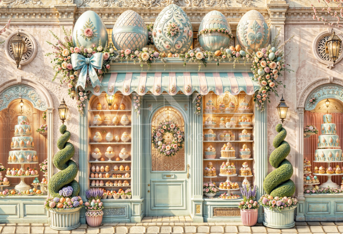 Fundo Fotográfico em Tecido Loja de Páscoa / Backdrop 6663