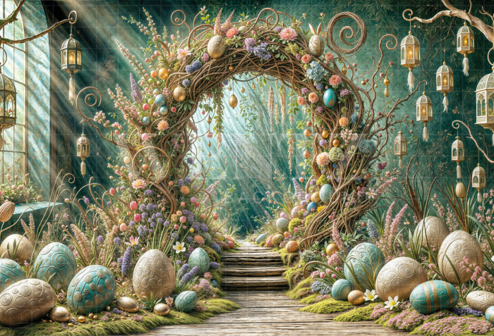 Fundo Fotográfico em Tecido Páscoa / Backdrop 6681