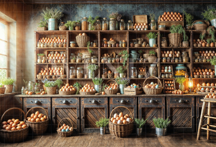 Fundo Fotográfico em Tecido Cozinha de Páscoa / Backdrop 6704