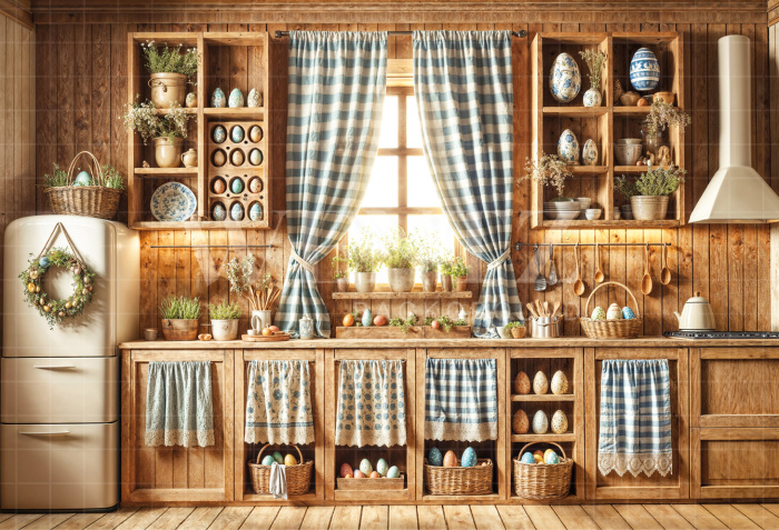 Fundo Fotográfico em Tecido Cozinha de Páscoa / Backdrop 6731