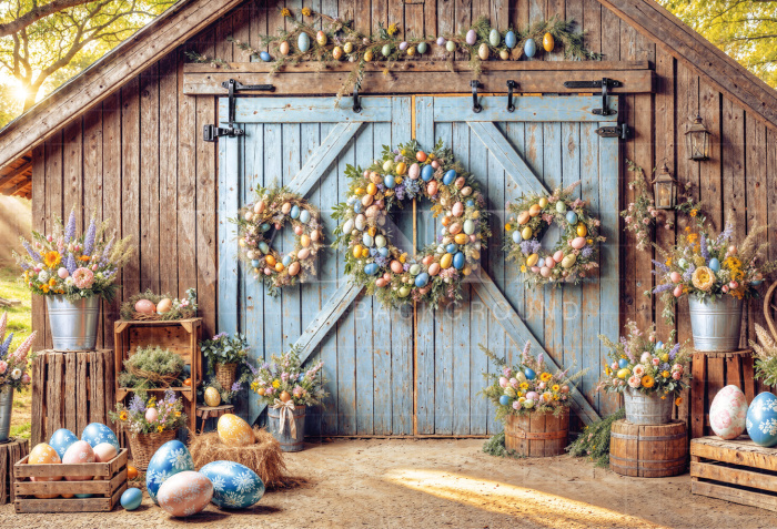 Fundo Fotográfico em Tecido Celeiro de Páscoa / Backdrop 6736