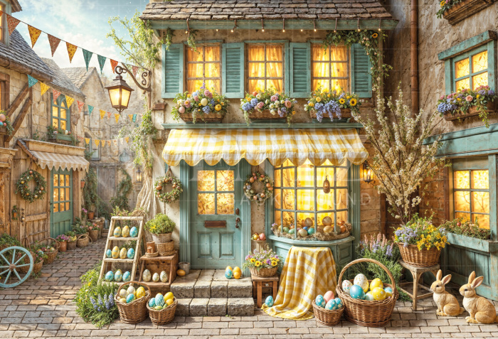 Fundo Fotográfico em Tecido Casa de Páscoa / Backdrop 6758