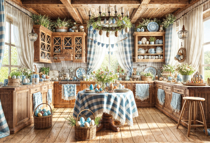 Fundo Fotográfico em Tecido Cozinha de Páscoa / Backdrop 6761