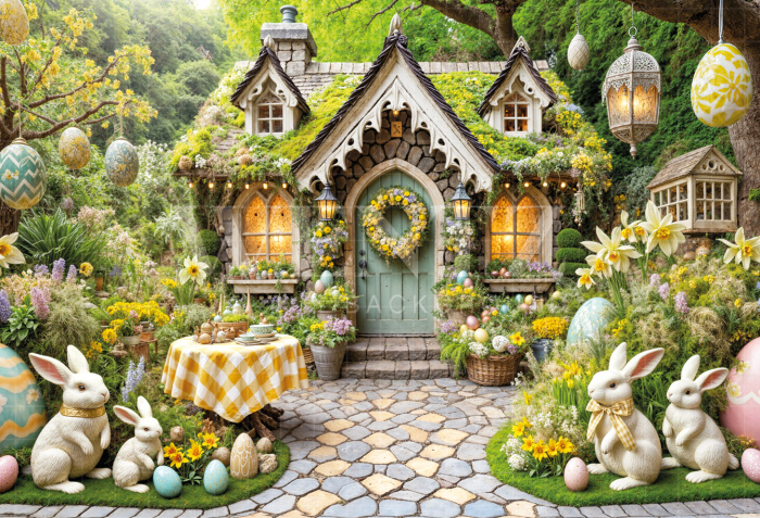 Fundo Fotográfico em Tecido Casa de Páscoa / Backdrop 6763