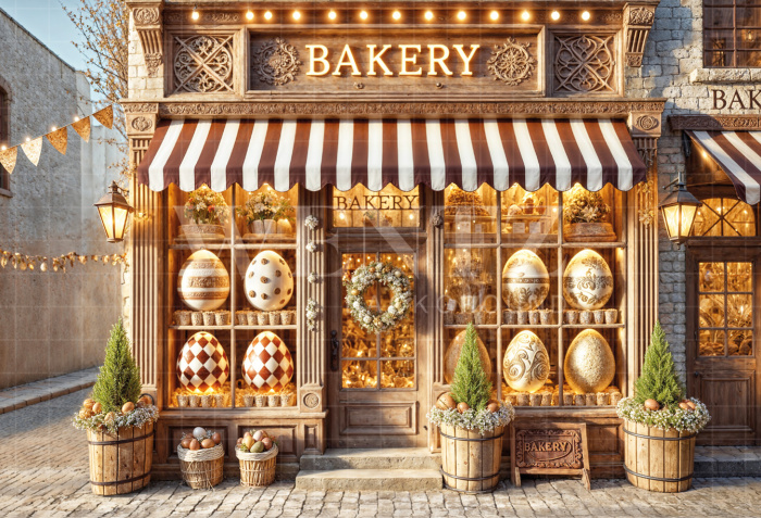 Fundo Fotográfico em Tecido Padaria de Páscoa / Backdrop 6772