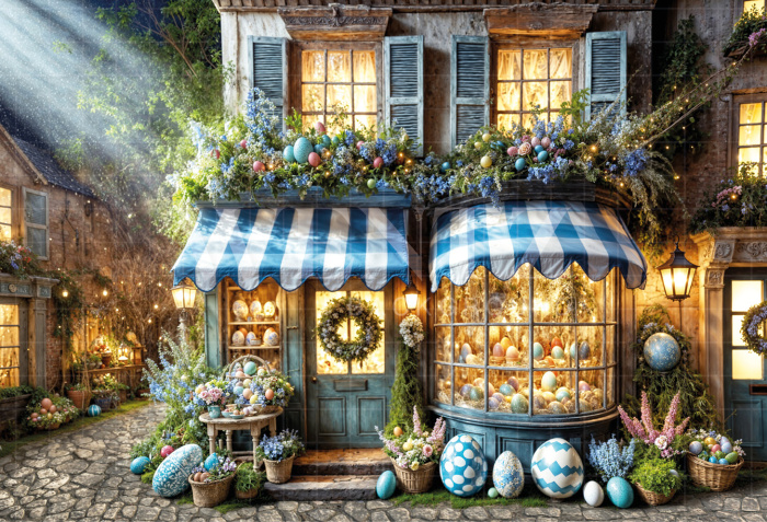 Fundo Fotográfico em Tecido Casa de Páscoa / Backdrop 6777