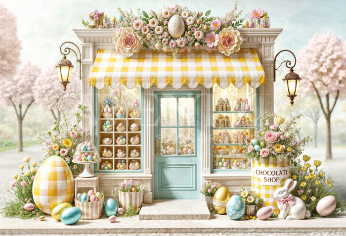 Fundo Fotográfico em Tecido Loja de Páscoa / Backdrop 6802