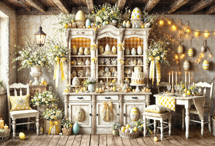 Fundo Fotográfico em Tecido Cozinha de Páscoa / Backdrop 6807