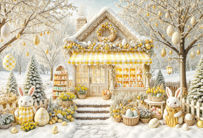 Fundo Fotográfico em Tecido Casa de Páscoa / Backdrop 6813