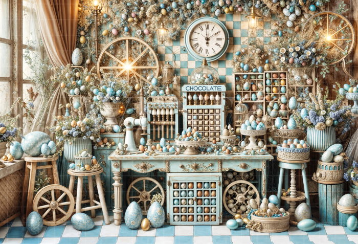 Fundo Fotográfico em Tecido Páscoa / Backdrop 6819