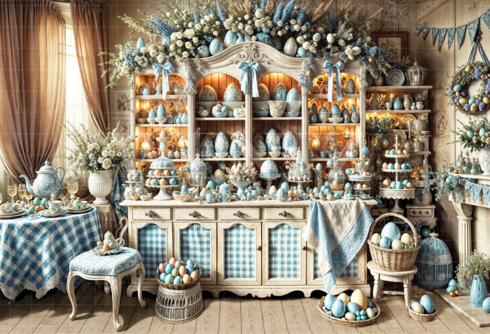 Fundo Fotográfico em Tecido Cozinha de Páscoa / Backdrop 6826