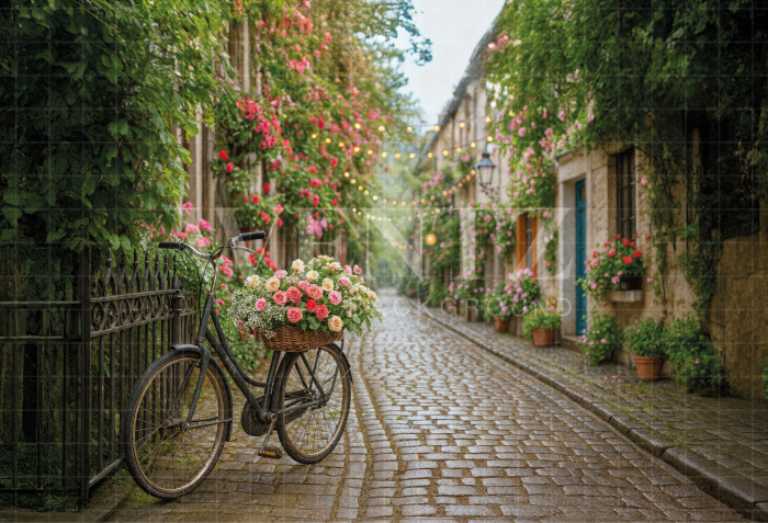 Fundo Fotográfico em Tecido Rua de Primavera / Backdrop 7872