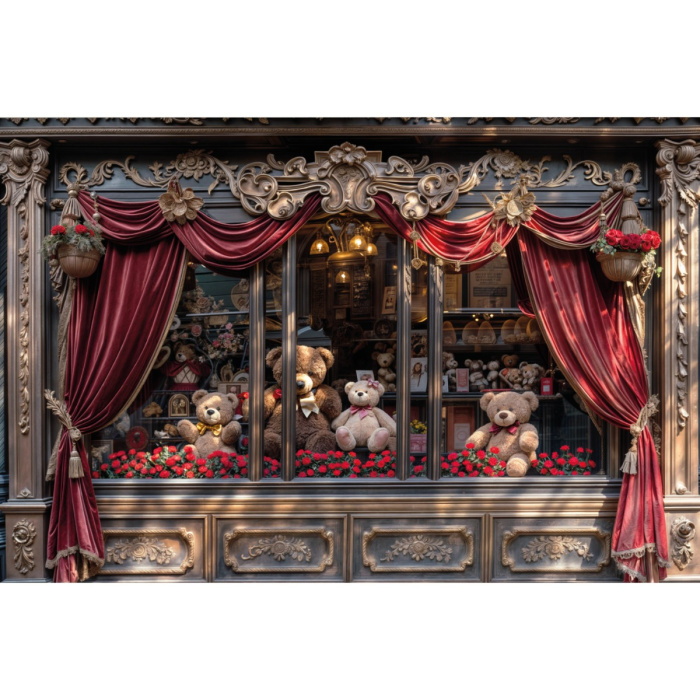 Fundo Fotográfico em Tecido Dia dos Namorados Loja de Presentes / Backdrop 5997