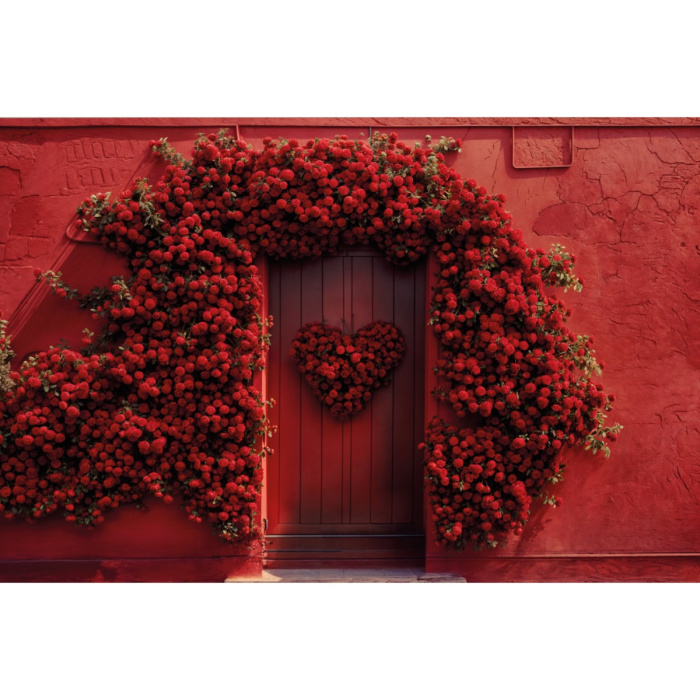 Fundo Fotográfico em Tecido Dia dos Namorados com Flores / Backdrop 5999