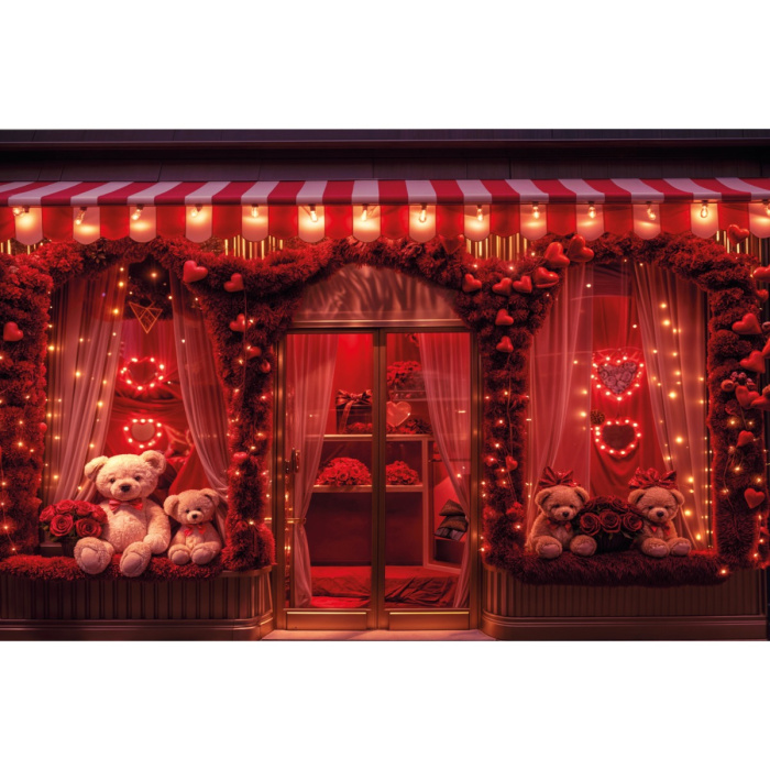 Fundo Fotográfico em Tecido Dia dos Namorados Loja de Presentes / Backdrop 6005