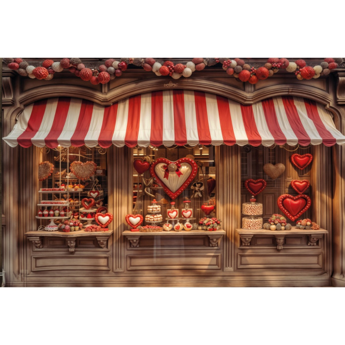 Fundo Fotográfico em Tecido Dia dos Namorados Loja de Presentes / Backdrop 6007