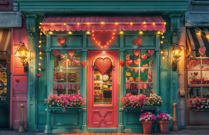 Fundo Fotográfico em Tecido Dia dos Namorados Floricultura / Backdrop 6064