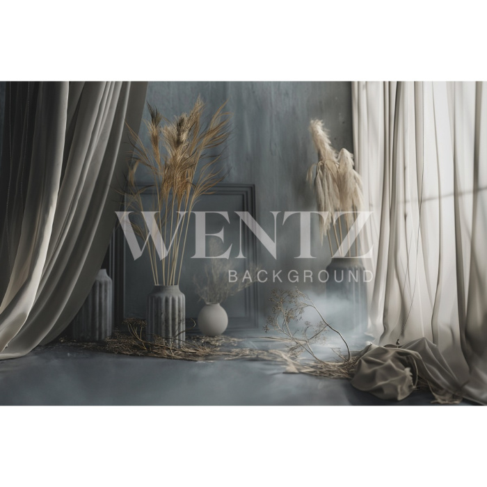 Fundo Fotográfico em Tecido Cenário Dia das Mães com Cortinas / Backdrop 5808