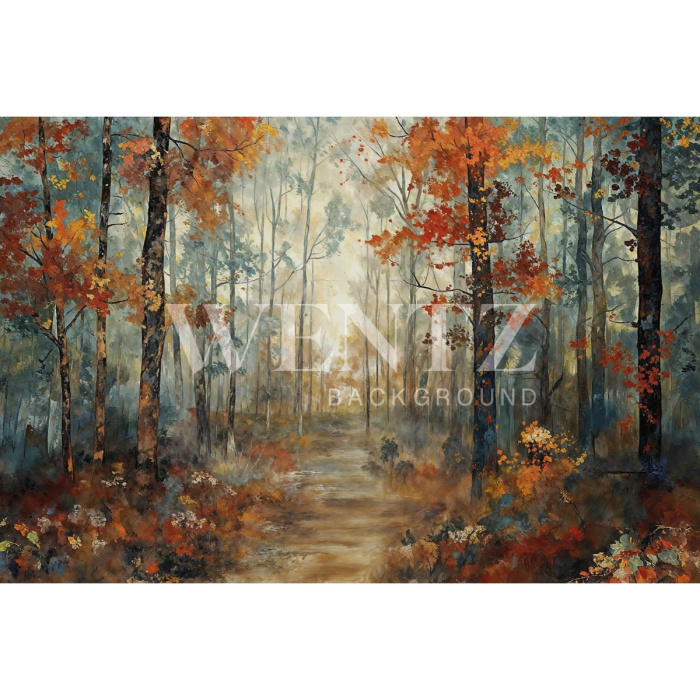 Fundo Fotográfico em Tecido Outono Bosque / Backdrop 5917