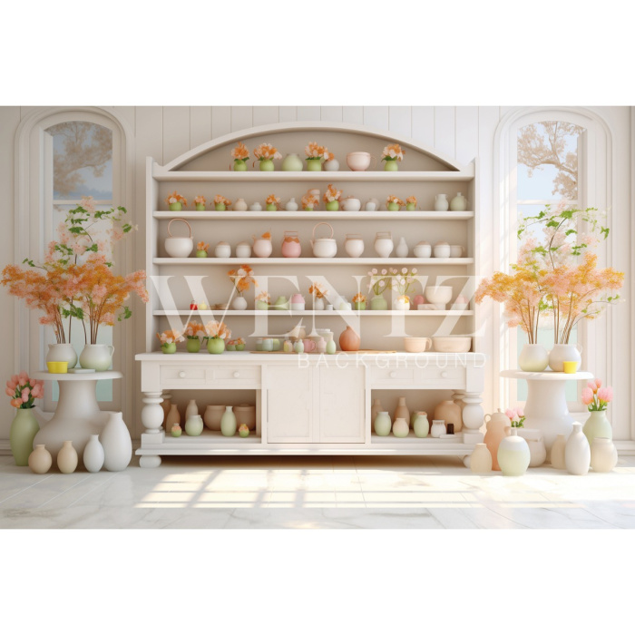 Fundo Fotográfico em Tecido Cozinha de Páscoa / Backdrop 5496