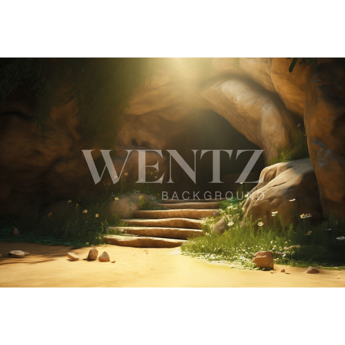 Fundo Fotográfico em Tecido Gruta de Páscoa / Backdrop 5518