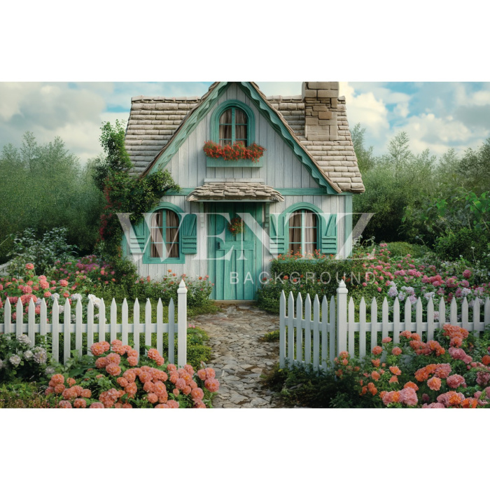 Fundo Fotográfico em Tecido Casa de Páscoa / Backdrop 5603